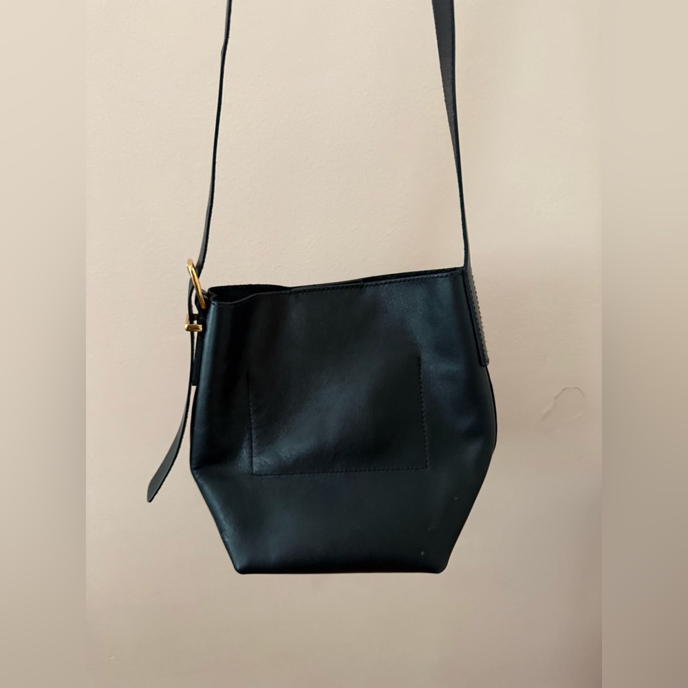 Madewell Black Leather Bucket Bag